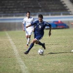 Angel Lomeli, #13, Midfield, runs down the field.